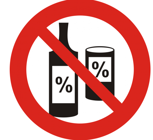 No alcohol sign, dry zone sign, 